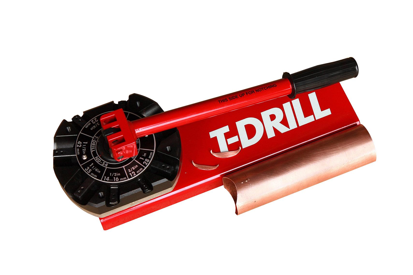 T-DRILL ND-54 Tube End Notcher with copper tube